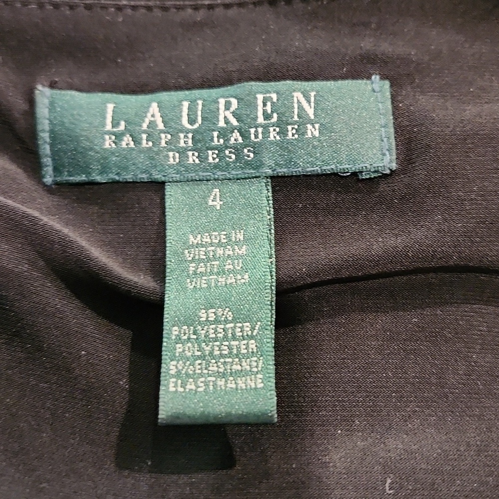 Lauren Ralph Lauren Little Black Dress Square Neck Ruched - Picture 6 of 6